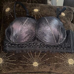 Victoria's Secret Black Lace Embellished Bra